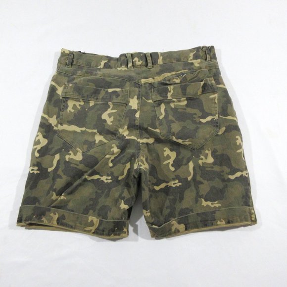 Foreign Exchange Women's Rolled Camo Short High Rise Cotton Short Shorts Sz 30 - Picture 8 of 8